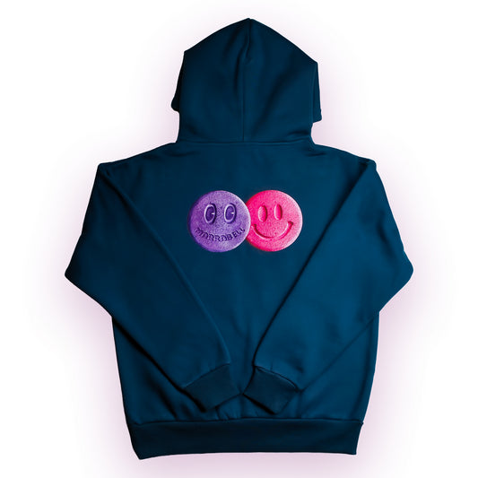 Heart Hoodie Heathered Blue