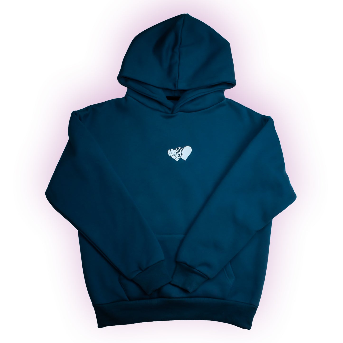 Heart Hoodie Heathered Blue